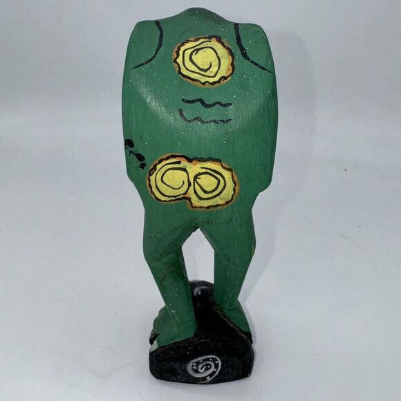 Vintage Hand Painted Wood Carved Musician Frogs Band - Indonesia ONE FROG - Picture 5 of 12